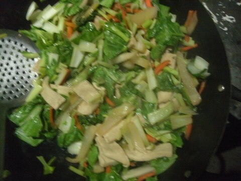 白菜と高野豆腐のソース炒め